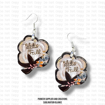 Fall Cotton Earring Sublimation Blank Kit | Exclusive
