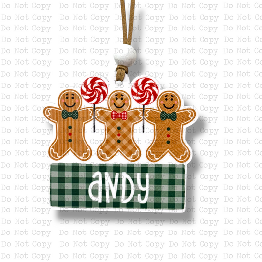 Gingerbread Boy Lollipop Ornament Sublimation Blank | Monogram Moments