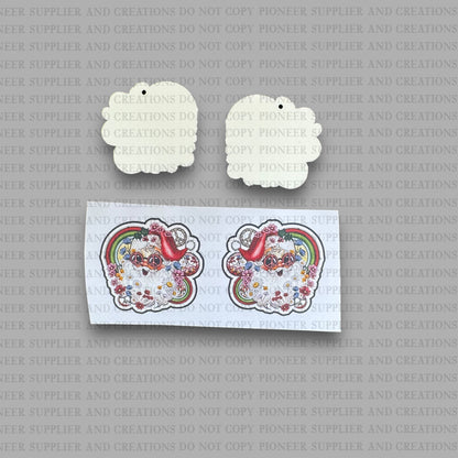 Hippie Santa Claus Earring Sublimation Blank Kits w/ transfers and hardware) | Exclusive