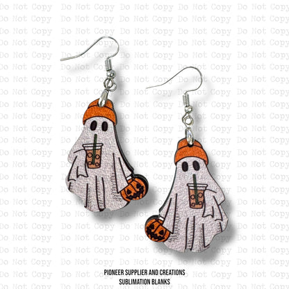 Coffee Ghost Earring Sublimation Blank Kit