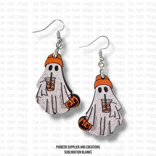 Coffee Ghost Earring Sublimation Blank Kit