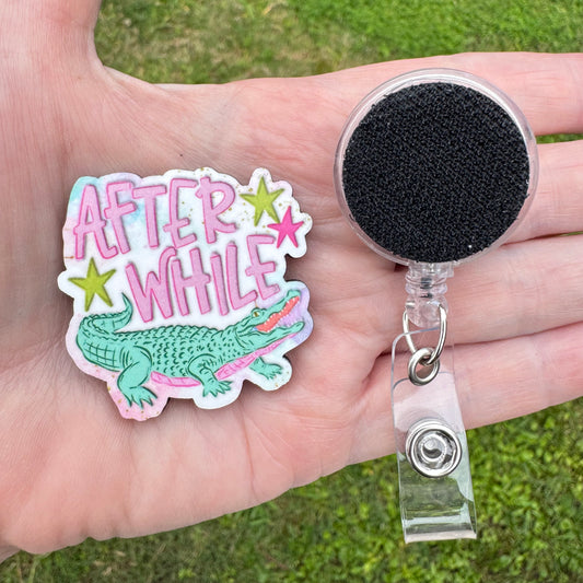 After While Crocodile Badge Button Sublimation Blank | Set of 2 TCC