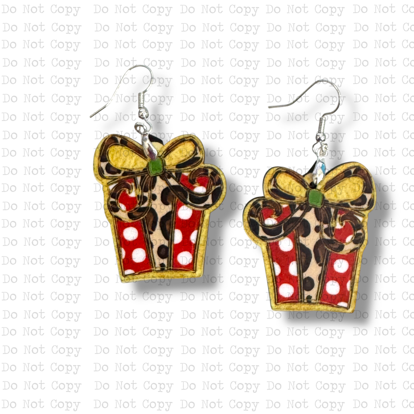 Polka Dot Present Earring Sublimation Blank Kit