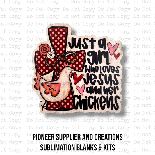 Jesus and Chickens Magnet Sublimation Blank Kit