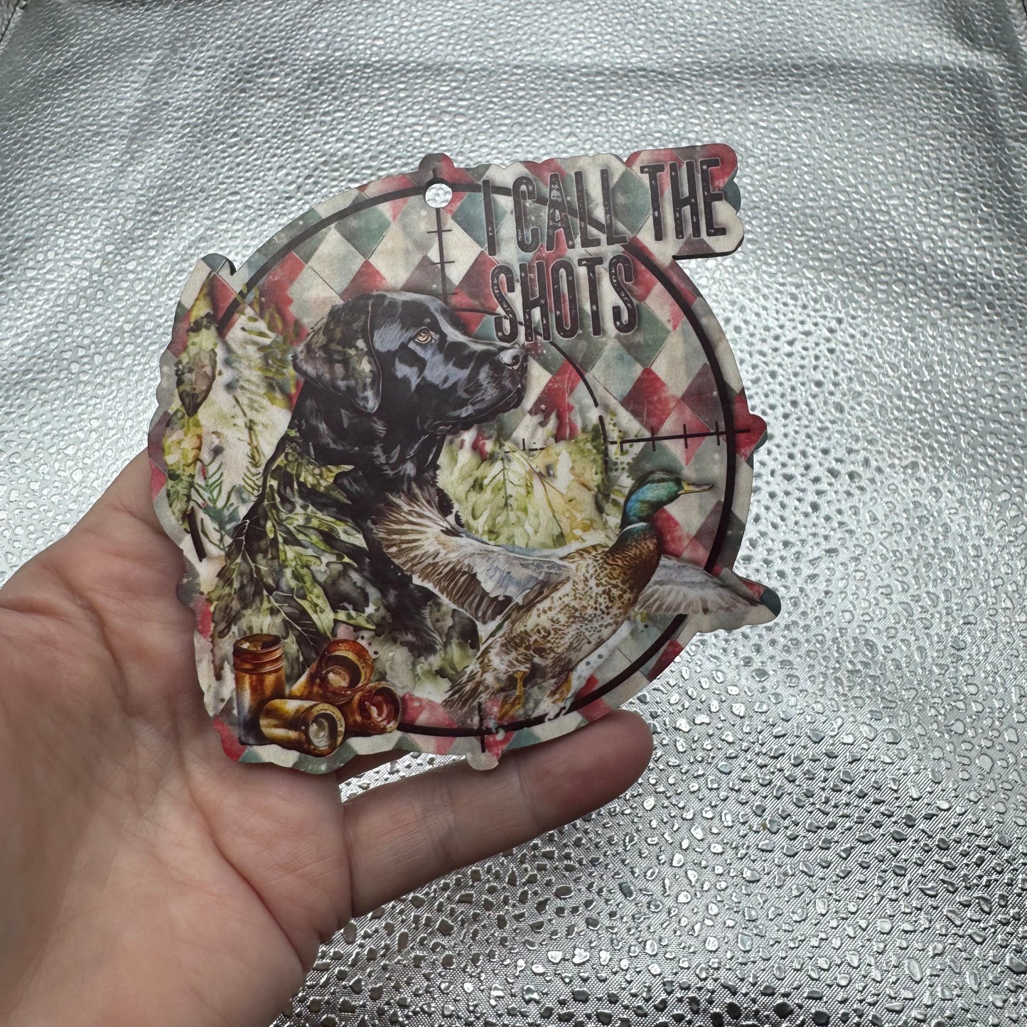 I call The Shots Ornament Pressed Blank