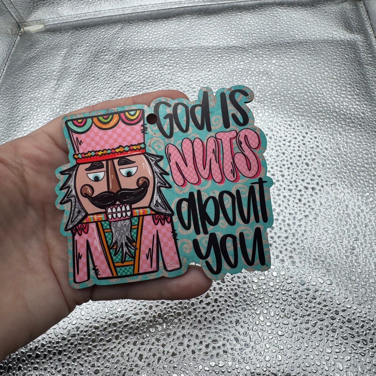 God Is Nuts About You Ornament Pressed Blank