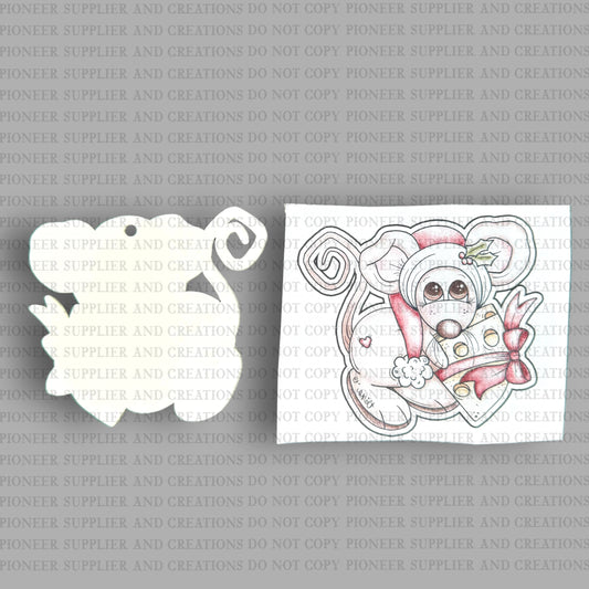 Christmas Cheese Mouse Ornament Sublimation Blank | TAE