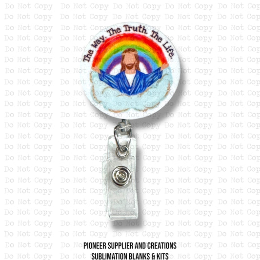 The Way The Truth The LIfe Badge Reel Sublimation Blanks | Set of 2
