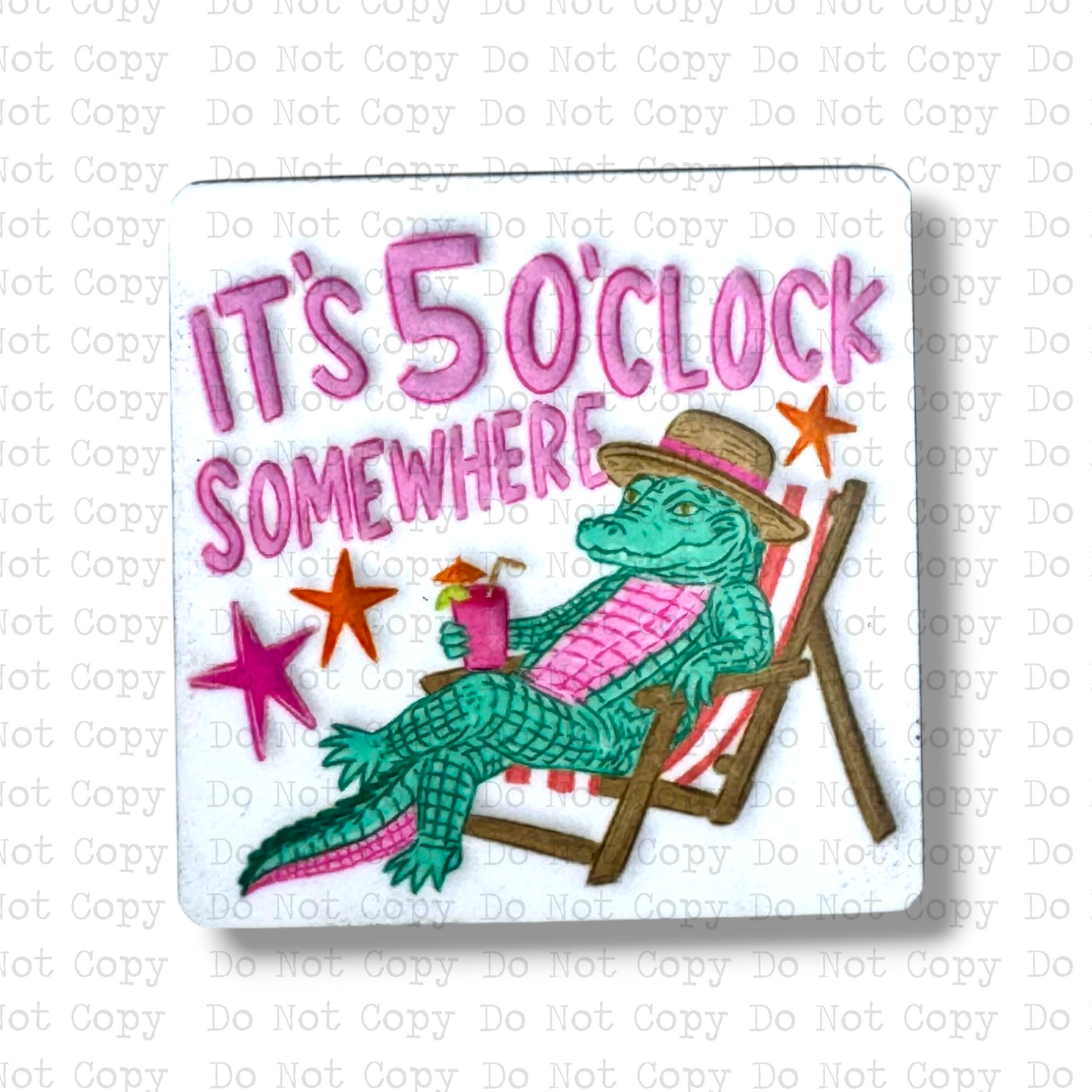 Gator 5 O'Clock Somewhere Badge Button Sublimation Blank | Set of 2 TCC