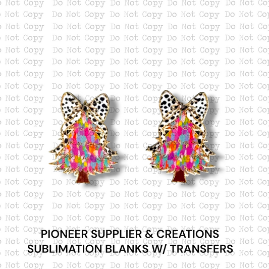 Colorful Coquette Tree Earring Sublimation Blanks