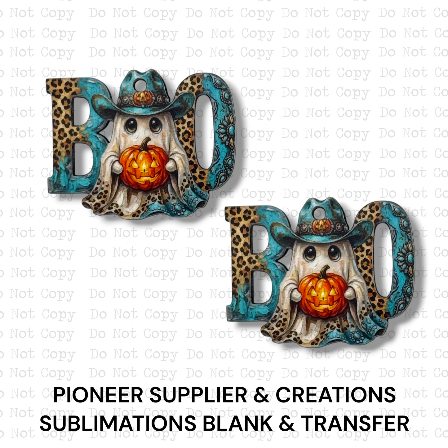 Boo Cowboy Ghost Mini Ornaments Sublimation Blank | Set of 2