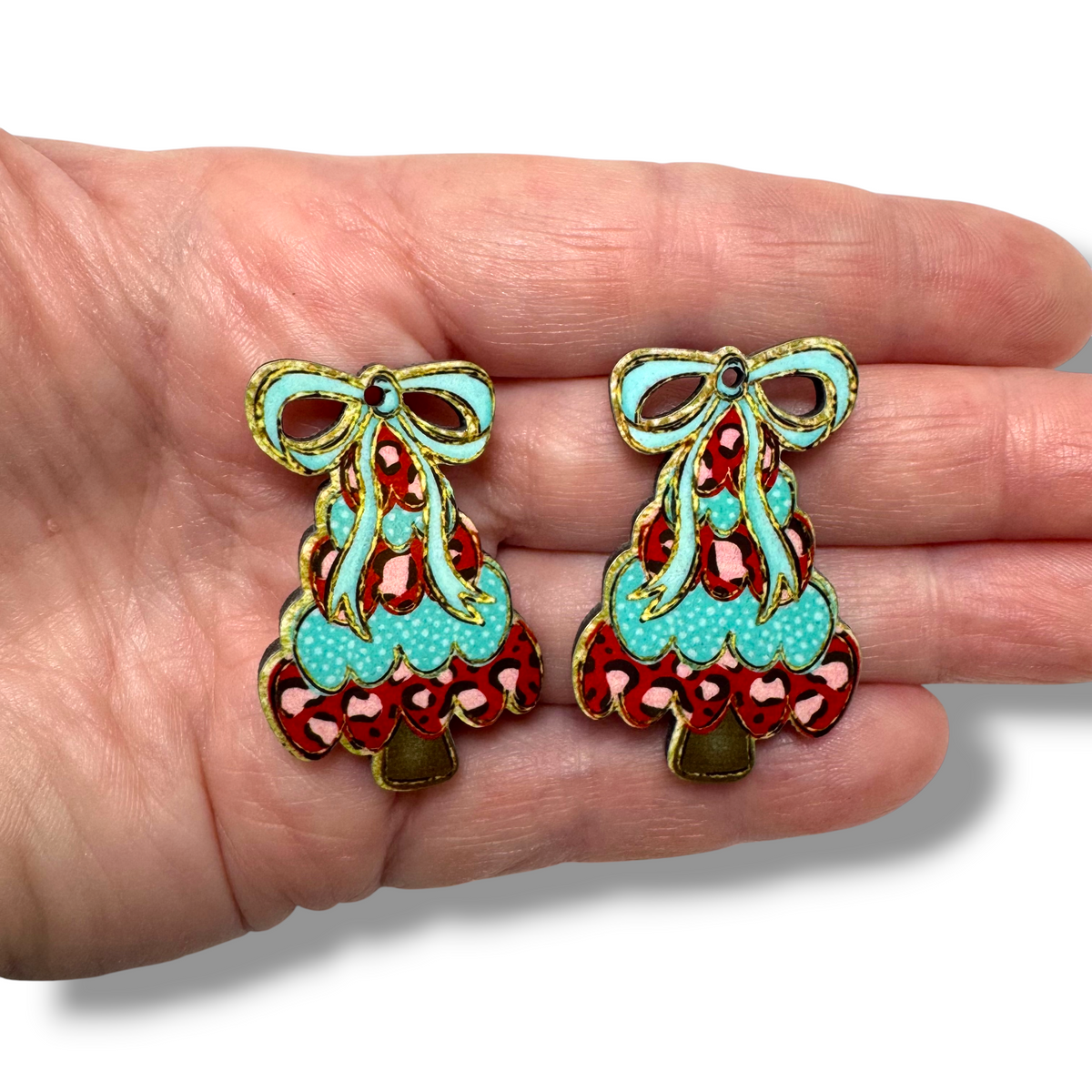 Glitzy Leopard Tree Earring Sublimation Blanks | CRC