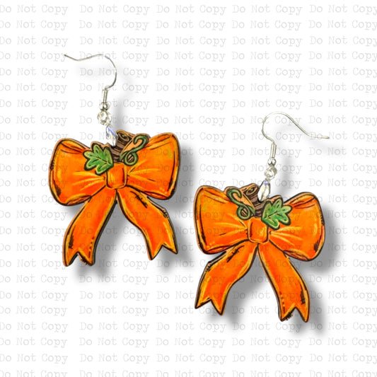 Pumpkin Bow Earring Sublimation Blanks | ARA