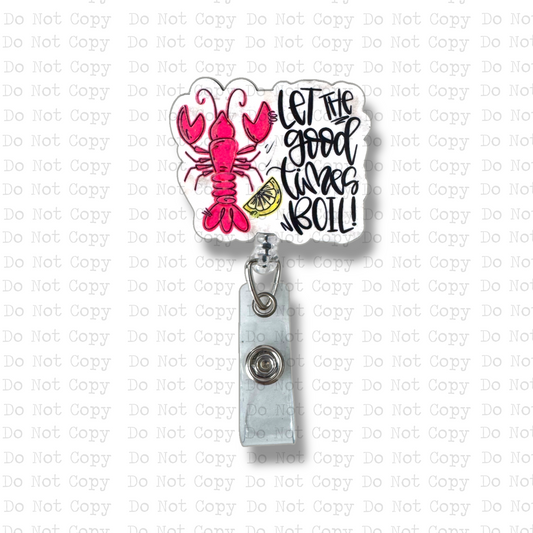 Let The Good Times Boil Badge Button Sublimation Blank | Set of 2