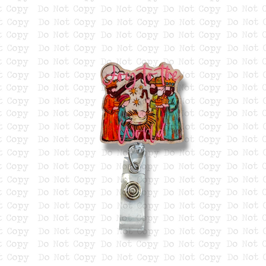Joy To The World Nativity Badge Button Sublimation Blank | Set of 2