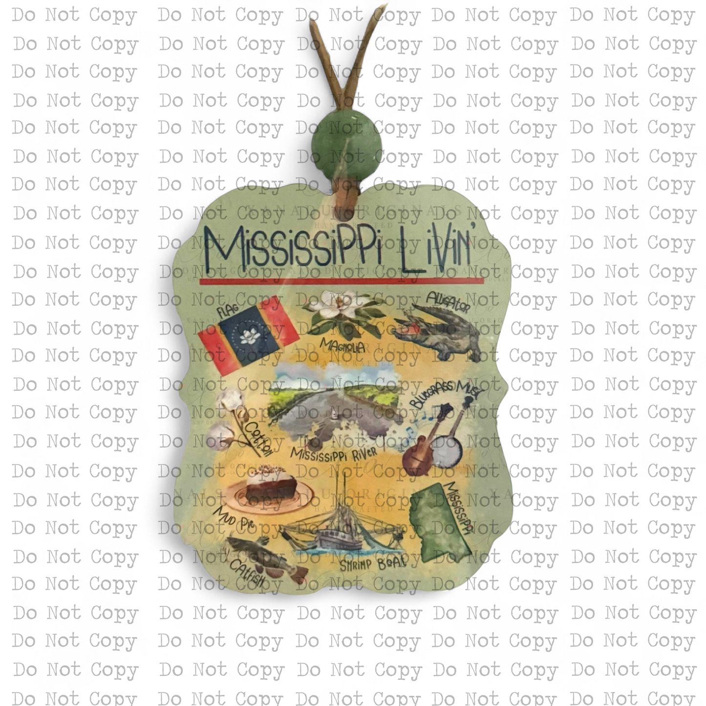 Mississippi Livin' Ornament Sublimation Blank