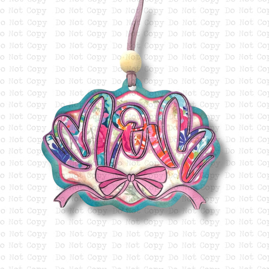 Mom Bright Painted Floral Car Charm Sublimation Blank