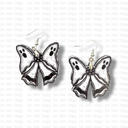Ghost Bow Earring Sublimation Blank Kit