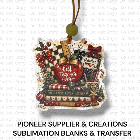 Best Christmas Teacher Ornament Sublimation Blank