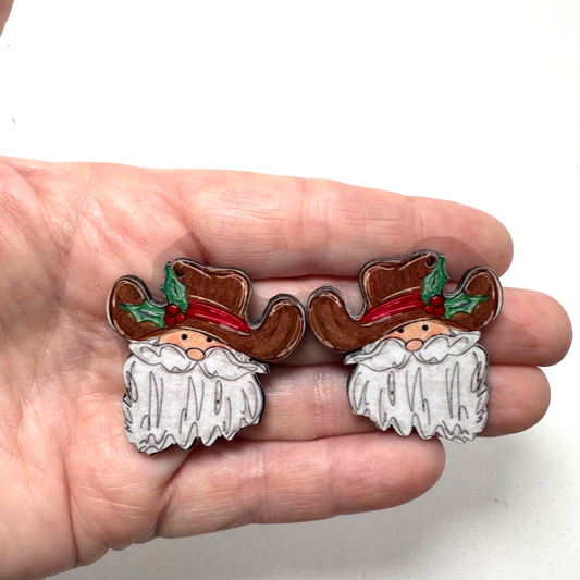 Cowboy Santa Earring Sublimation Blanks | PP
