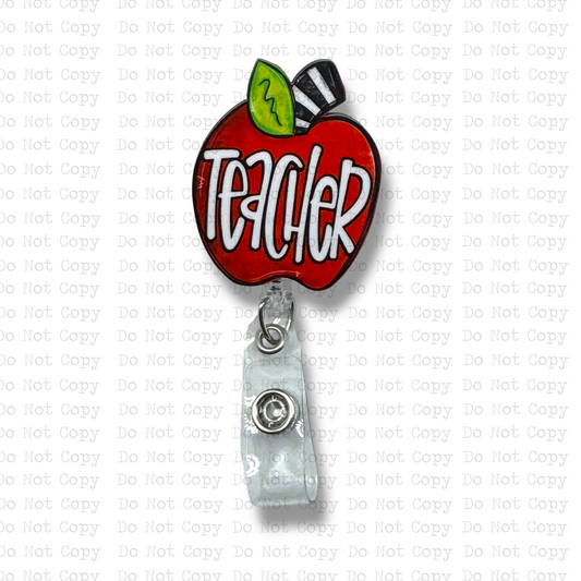 Teacher Apple Badge Button Sublimation Blank | Set of 2