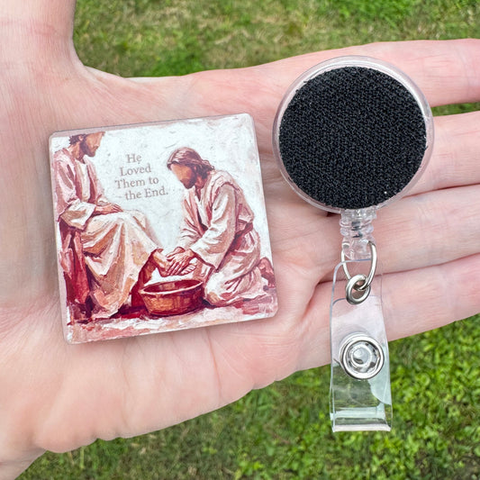 Foot Washing Badge Button Sublimation Blank | Set of 2