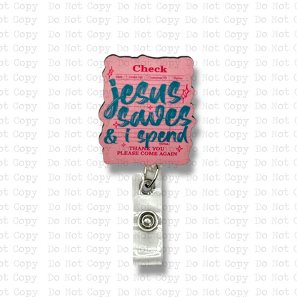 Jesus Saves I Spend Badge Reel Sublimation Blanks | Set of 2 SD