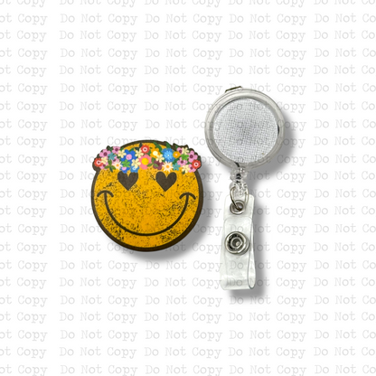 Flower Child Smiley Badge Button Sublimation Blank | Set of 2 HD&M