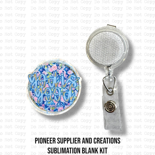 God Is Good Floral Badge Reel Sublimation Blanks | Exclusive
