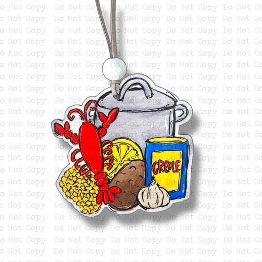 Crawfish Boil Car Charm Sublimation Blank