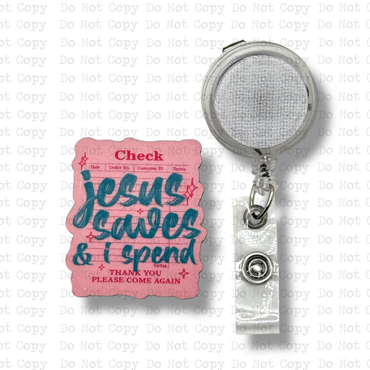 Jesus Saves I Spend Badge Reel Sublimation Blanks | Set of 2 SD