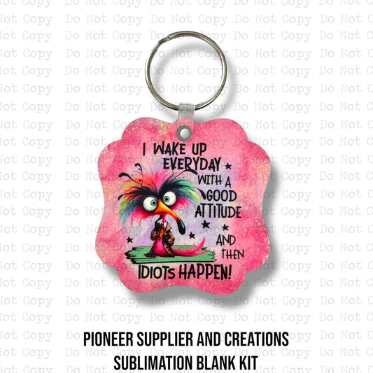 Idiots Happen Keychain Sublimation Blank Kit