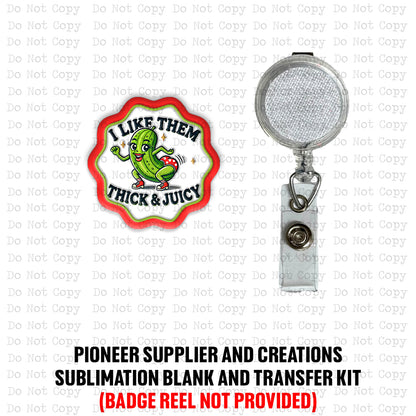 Thick and Juicy Pickle Badge Reel Sublimation Blanks | Set of 2