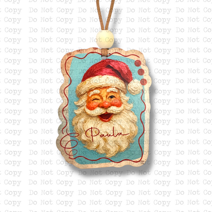 Impasto Santa Name Ornament Sublimation Blank
