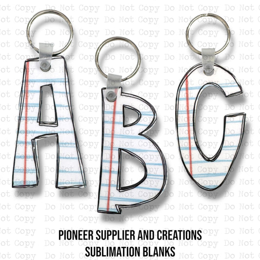 Alpha Z Keychain Sublimation Blank | Exclusive Monogram Moments