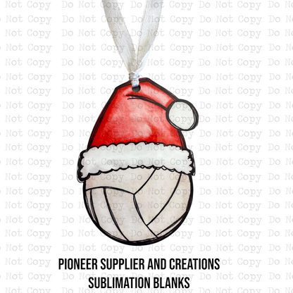Santa Hat Sports Ornament Sublimation Blanks | Exclusive Monogram Moments