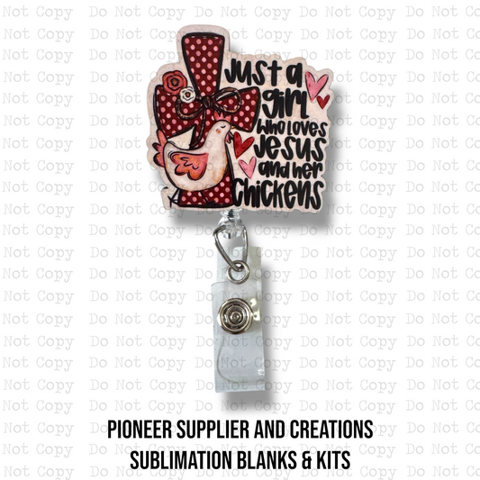 Jesus and Chickens Badge Button Sublimation Blank | Set of 2 SWD