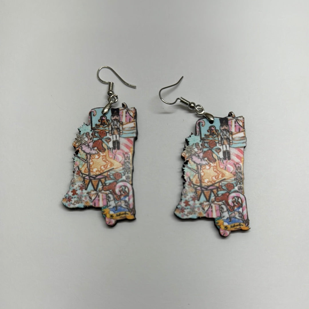 Mississippi Nutcracker Finished Earring