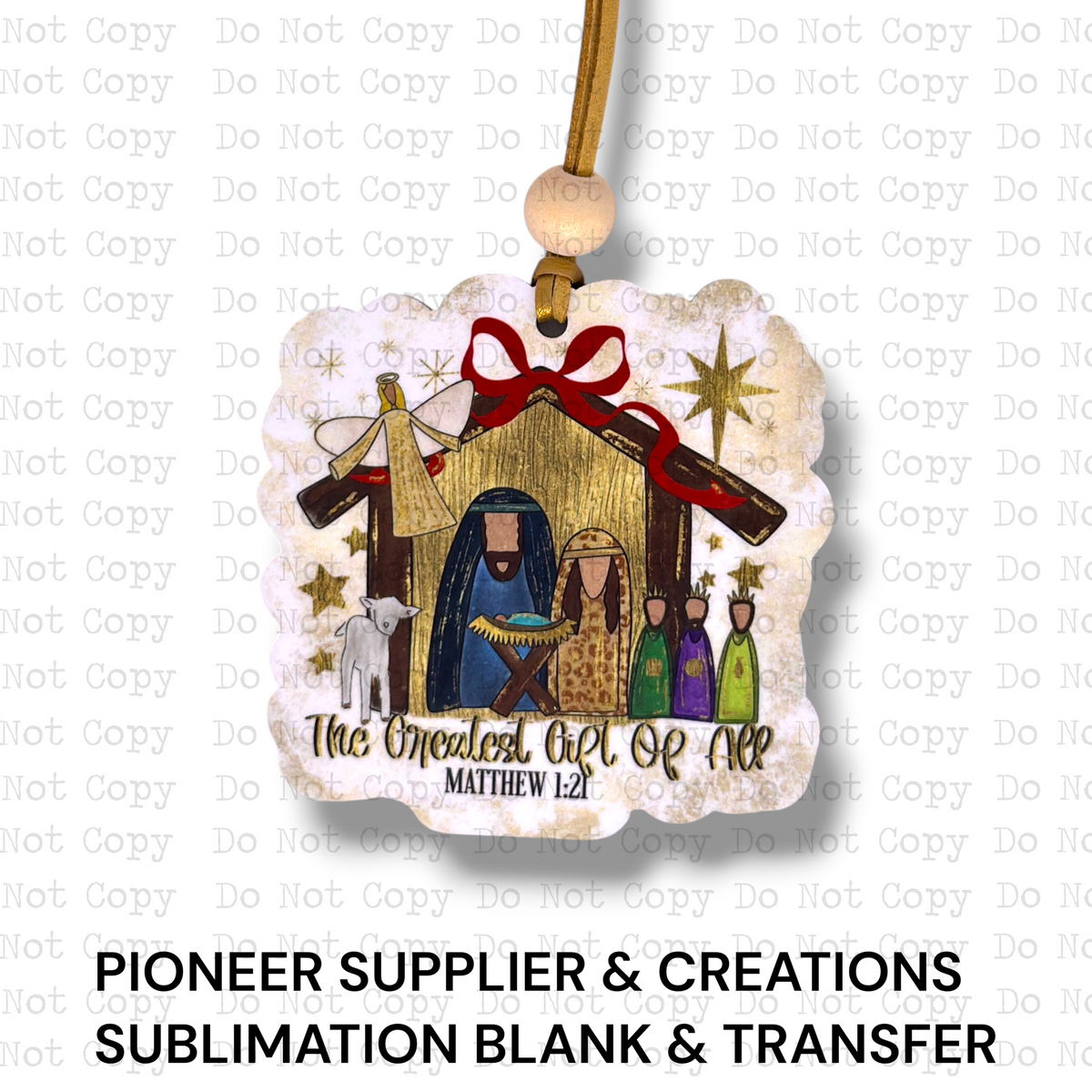 The Greatest Gift Matthew 1 21 Ornament Sublimation Blank