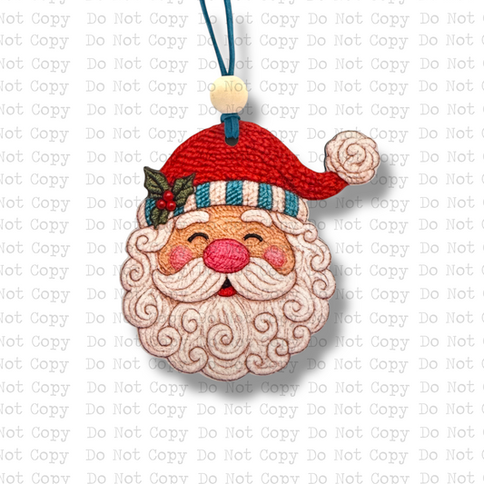 Red Cap Yarn Santa Ornament Sublimation Blank