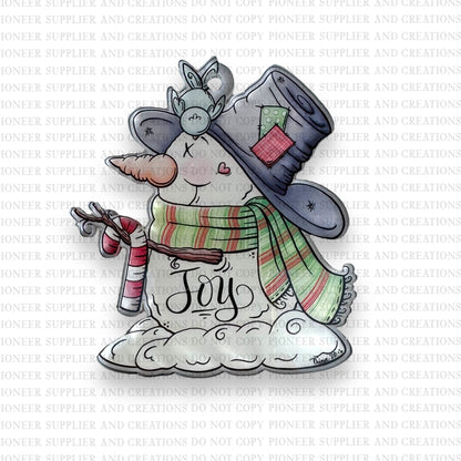 Joy Snowman and Bird Ornament Sublimation Blank with TRANSFER| Acrylic Exclusive