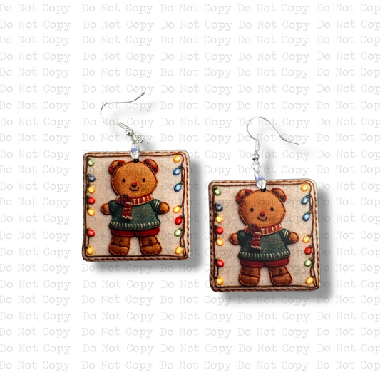Bear Tapestry Earring Sublimation Blank Kit