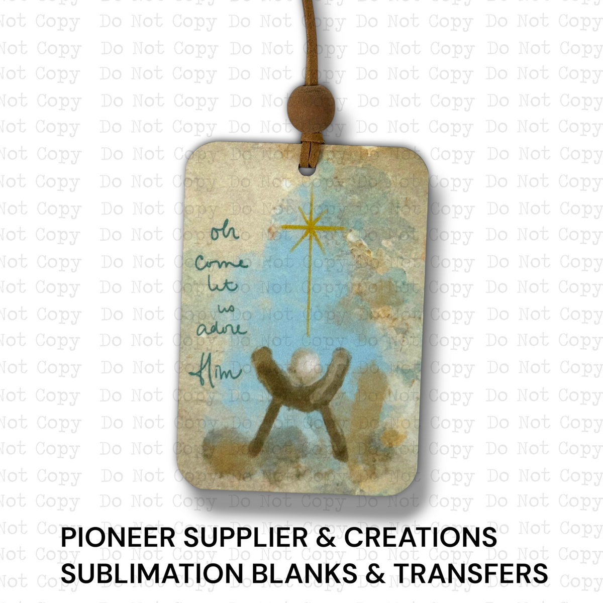 Oh Come Let Us Adore Him Manger Ornament Sublimation Blank
