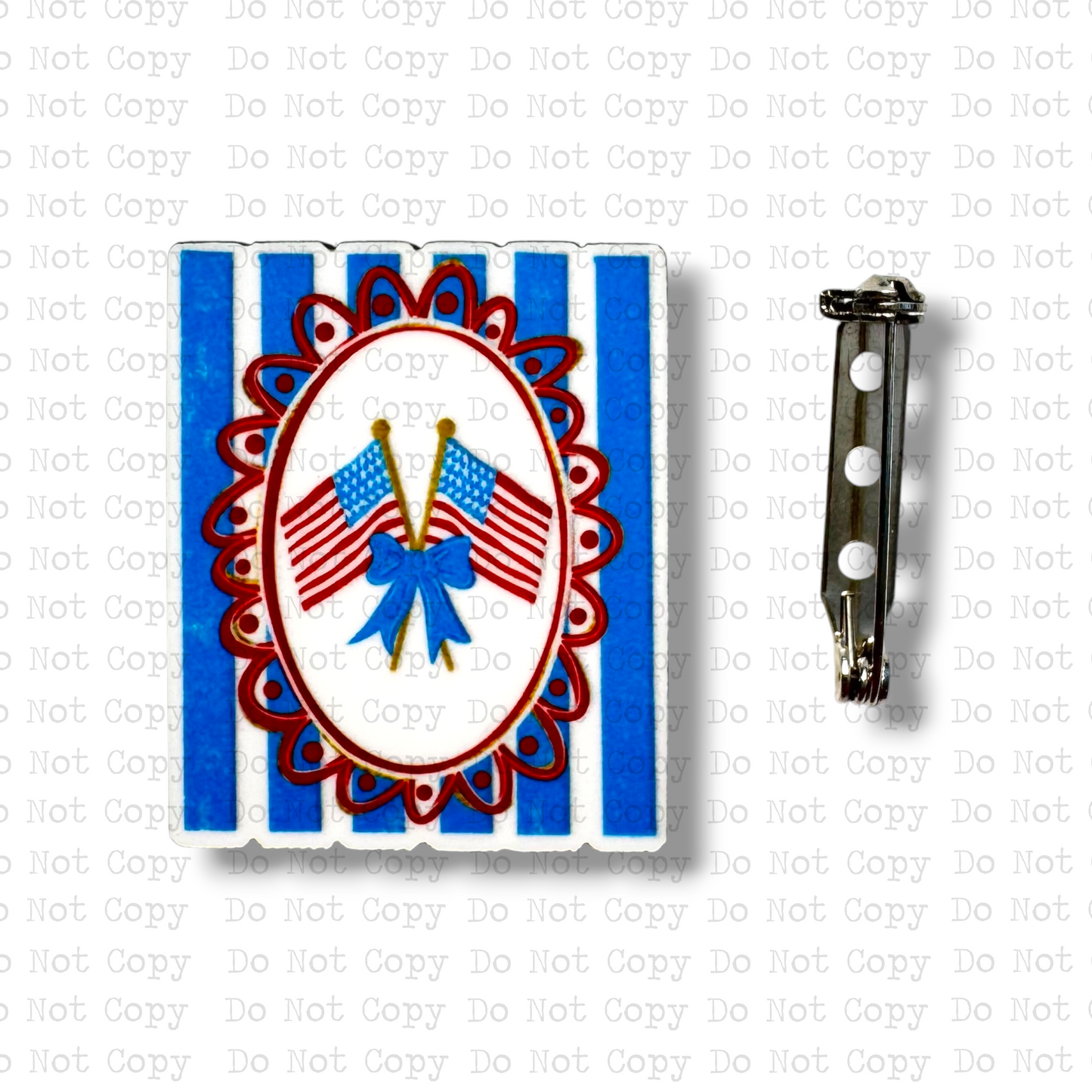 Flags Bow Striped Lapel Pin Sublimation Blank Kit | Set of 2 TCC