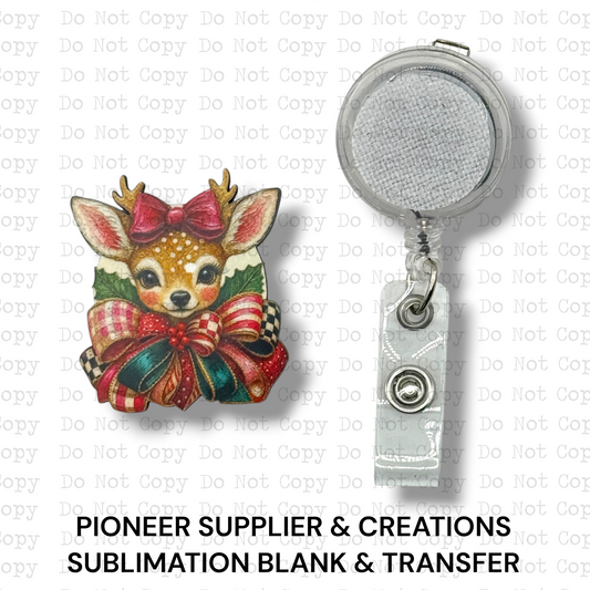Christmas Deer Badge Button Sublimation Blank | Set of 2