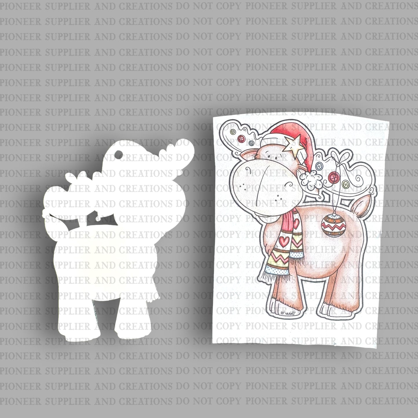 Christmas Moose Ornament Sublimation Blank and Transfer | Exclusive