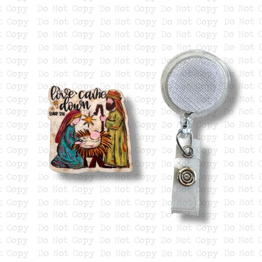 Love Came Down Nativity Badge Button Sublimation Blank
