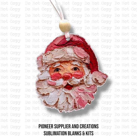 Hand Painted Santa Ornament Sublimation Blank