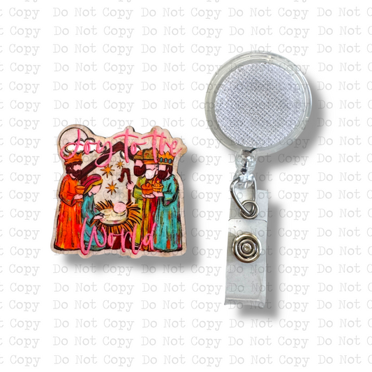 Joy To The World Nativity Badge Button Sublimation Blank