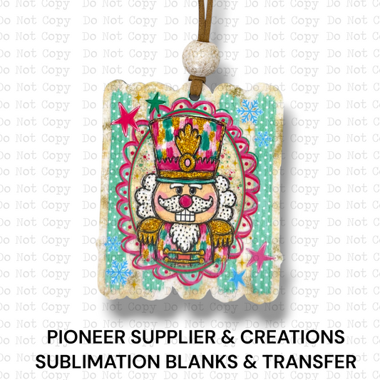 Striped Christmas Nutcracker Ornament Sublimation Blank